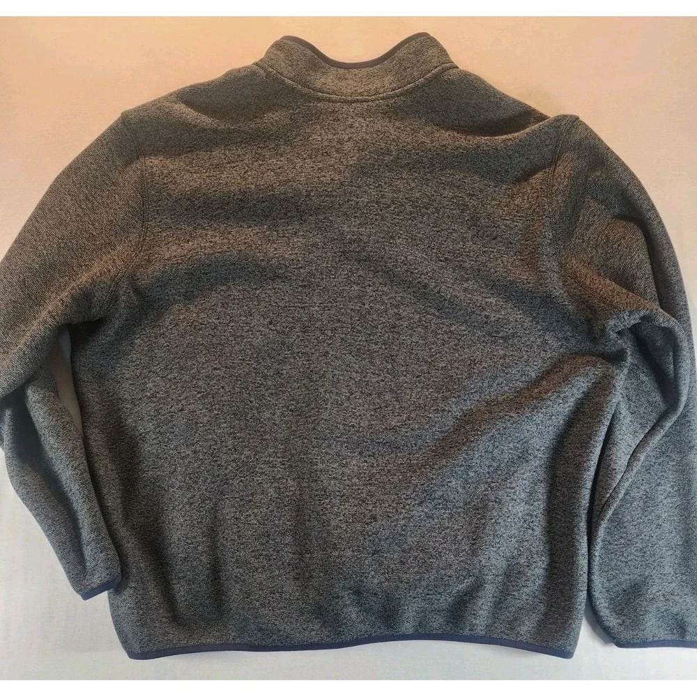 Eddie‎ Bauer Mens XXL 2XL Gray Knit Long Sleeve Snap Pullover Sweater Fleece